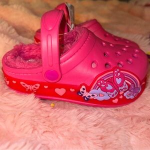 Pink Kids Clogs with Butterfly Design